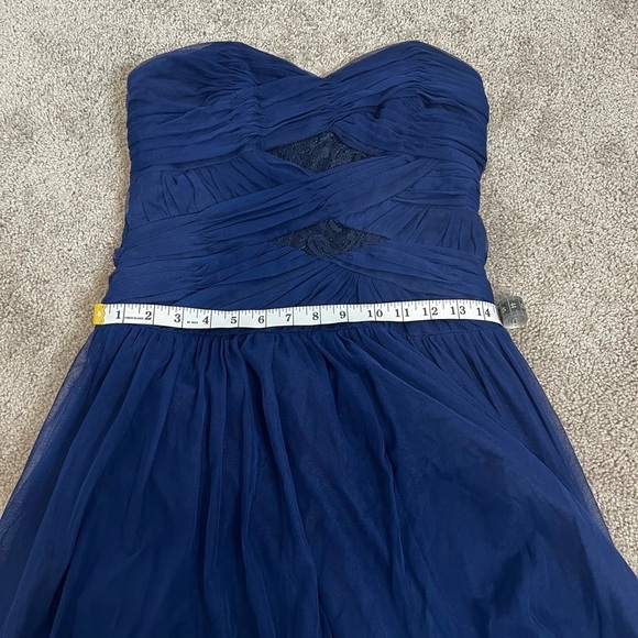 Eva Brazzi Black Tie Navy Blue Lace Front Strapless Chiffon Evening Gown. Size 8 - Picture 16 of 16